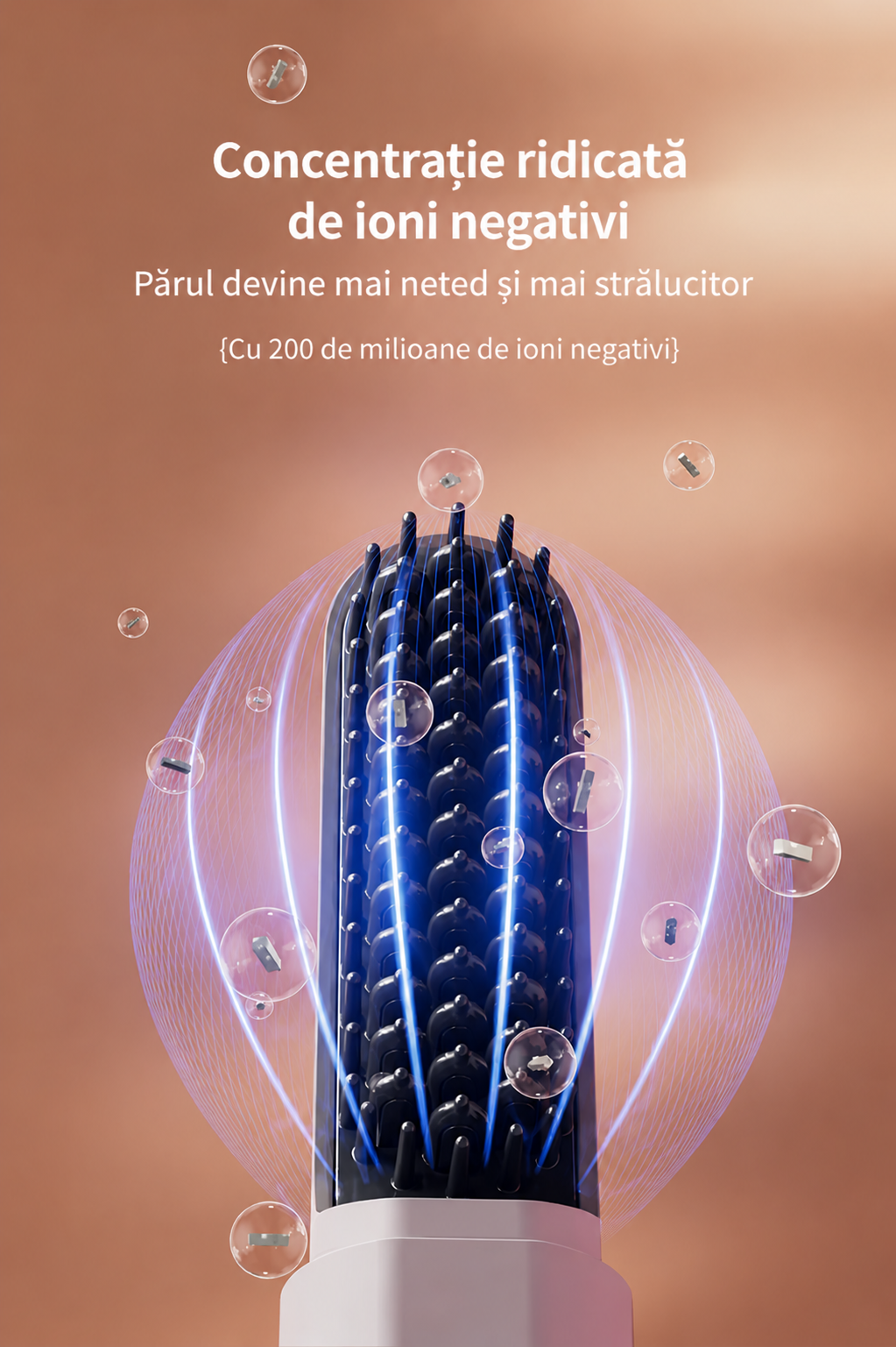 Perie Electrică Wireless pentru Îndreptarea Părului
