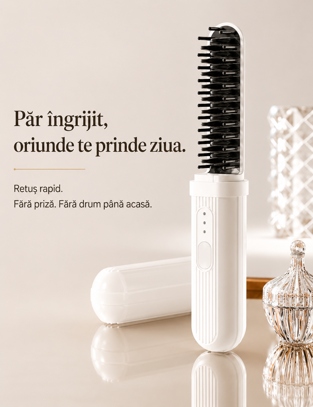 Perie Electrică Wireless pentru Îndreptarea Părului