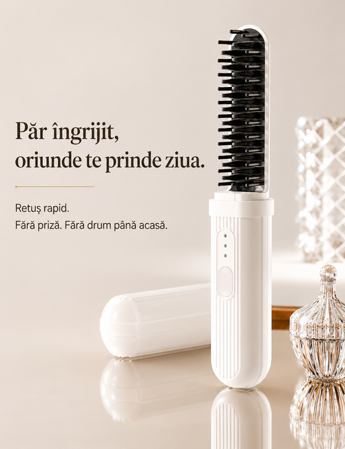 Perie Electrică Wireless pentru Îndreptarea Părului